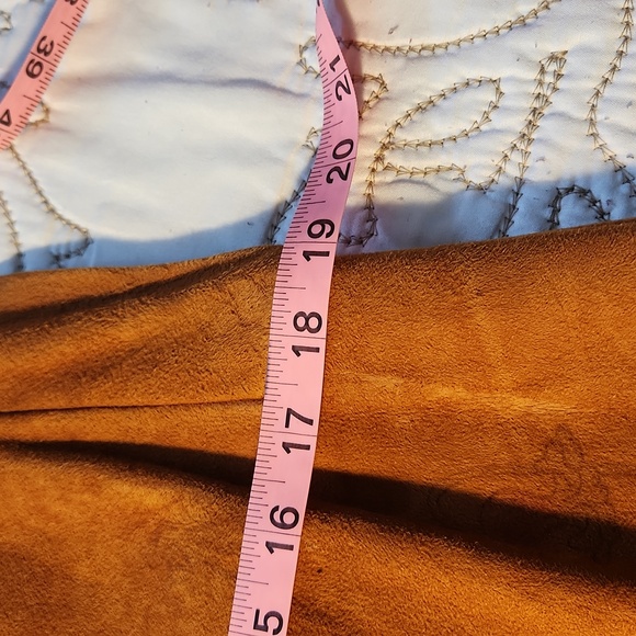 Vtg 70s Western Santa Fe Leather Company Suede Pullover Short Sleeve Medium - Picture 10 of 12